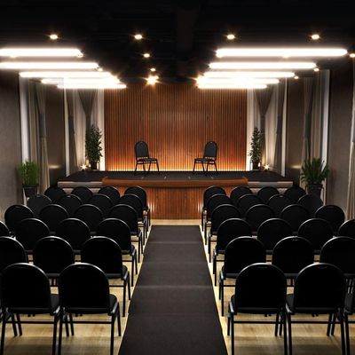 Kit 4 Cadeiras Hoteleiras Auditório Empilhável Sintético Z33 Preto - Mpozenato