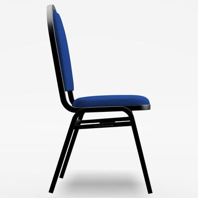 Kit 3 Cadeiras Hoteleiras Auditório Empilhável Linho M23 Azul - Mpozenato