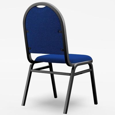 Kit 3 Cadeiras Hoteleiras Auditório Empilhável Linho M23 Azul - Mpozenato