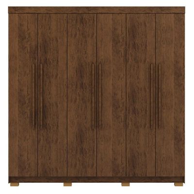 Guarda Roupa Casal 218cm 6 Portas Elegance Imbuia Rústico - Vila Rica