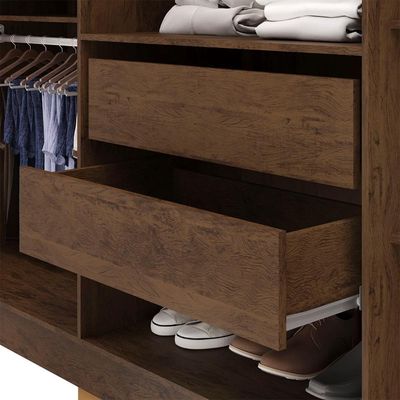 Guarda Roupa Casal 218cm 6 Portas Elegance Imbuia Rústico - Vila Rica