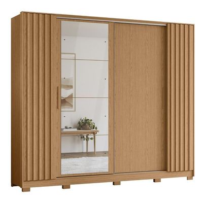 Guarda Roupa Casal 270cm 4 Espelhos Jacarandá Flex Off/freijó - Albatroz