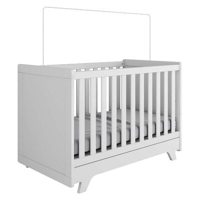 Berço Americano Retrô 2 Em 1 Branco Brilho - Móveis Peroba