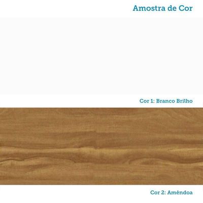 Berço Americano Retrô 2 Em 1 Branco Brilho/amêndoa Com Colchão Baby Physical - Móveis Peroba