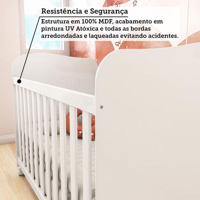 Berço Americano Uli Branco Brilho - Móveis Peroba