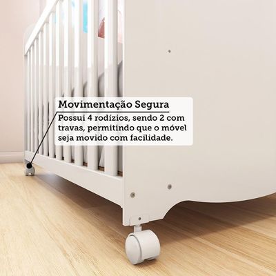 Berço Americano Uli Branco Brilho - Móveis Peroba