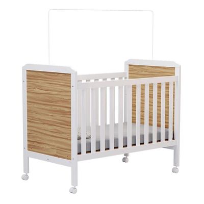Berço Americano Cloe 2 Em 1 Branco Brilho/amêndoa - Móveis Peroba