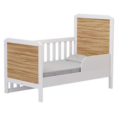 Berço Americano Cloe 2 Em 1 Branco Brilho/amêndoa - Móveis Peroba