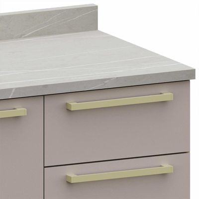 Balcão De Cozinha Com Tampo 60cm 2 Portas Freijó/cinammon L01 - Mpozenato