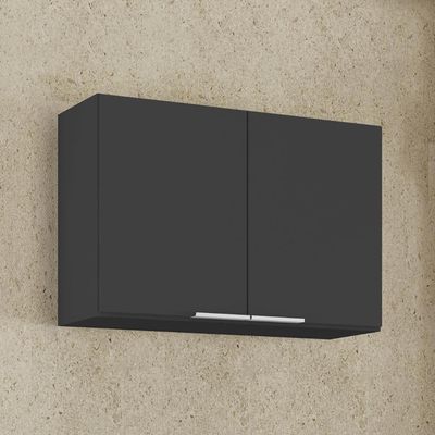 Armário De Cozinha Aéreo 80cm Pérola Z34 Preto - Mpozenato