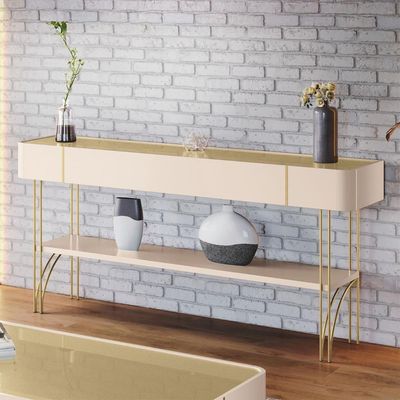 Aparador Para Sala De Estar Pés De Aço Gianni Off/champanhe H01 - Mpozenato
