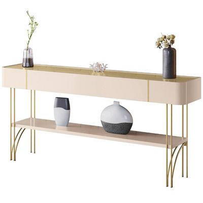 Aparador Para Sala De Estar Pés De Aço Gianni Off/champanhe H01 - Mpozenato