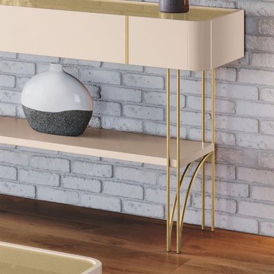 Aparador Para Sala De Estar Pés De Aço Gianni Off/champanhe H01 - Mpozenato