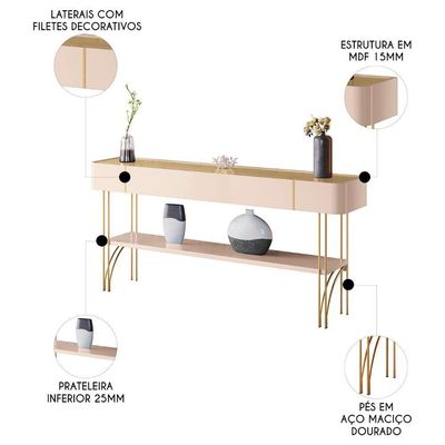 Aparador Para Sala De Estar Pés De Aço Gianni Off/champanhe H01 - Mpozenato