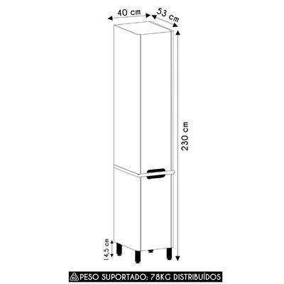 Paneleiro Armário De Cozinha 40cm 2 Portas Marina Cinammon L01 - Mpozenato