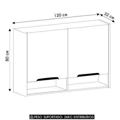Armário De Cozinha Aéreo 120cm 2 Portas Marina Freijó L01 - Mpozenato