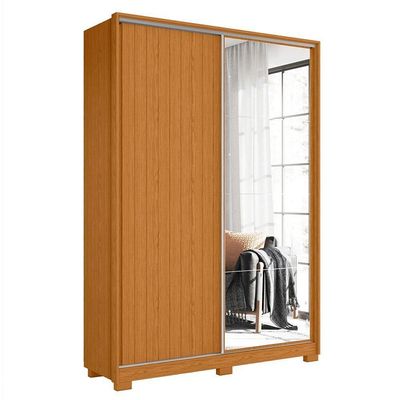Guarda Roupa Frizatto 2 Portas Deslizantes Flex Cinamomo Com Espelho - Móveis Albatroz Cinamomo