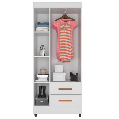 Guarda Roupa Solteiro Lite 3 Portas E 2 Gavetas Branco - Móveis Leão Branco