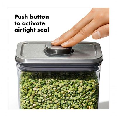 Pote Hermético Quadrado Steel Pop 0,2 Litros Oxo