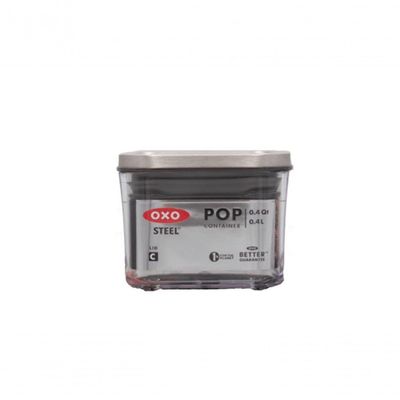 Pote Hermético Quadrado Steel Pop 0,4 Litros Oxo
