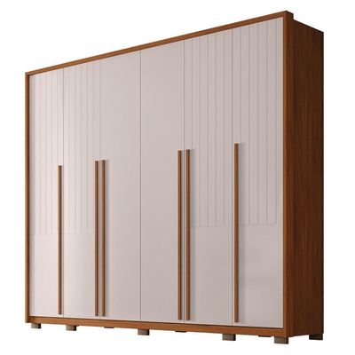 Guarda Roupa Casal 6 Portas 6 Gavetas 265cm Quintus Freijó/off White - Caemmun