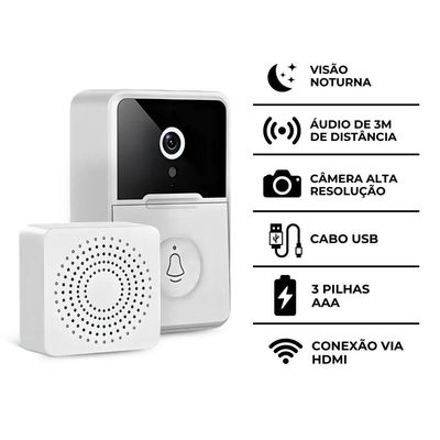 Campainha C- Câmera Wifi S Fio Inteligente Interfone C áudio