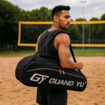 Raqueteira Guang Yu Dupla Profissional Resistente E Organizada Para Tênis Badminton E Squash Preta