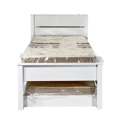 Cama Solteiro Ditália Cama Auxiliar + 2 Colchões Cm22 Cm23 Branco