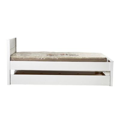 Cama Solteiro Ditália Cama Auxiliar + 2 Colchões Cm22 Cm23 Branco