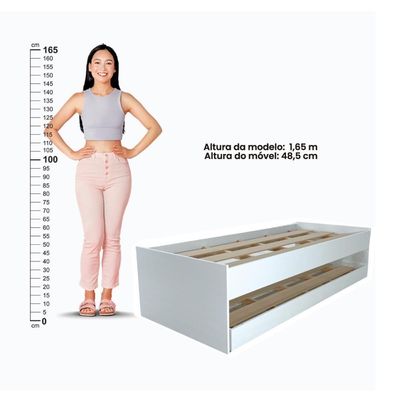 Cama Solteiro Bicama Ditália Com Colchões Cm-20 Branco