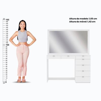 Penteadeira Ditália 7 Gavetas Com Cadeira Pe-50