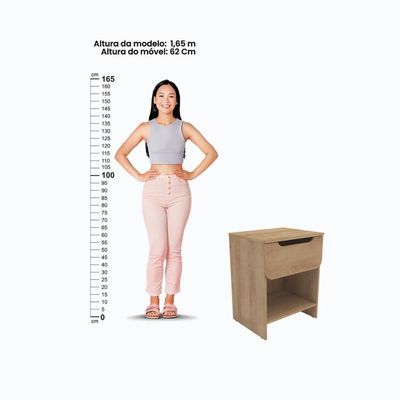 Mesa De Cabeceira Ditália 1 Gaveta Dm-126 Riviera