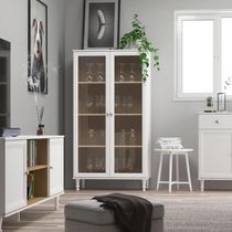 Cristaleira Estante Para Livros Ditália 2 Portas Vidro E-957 Branco