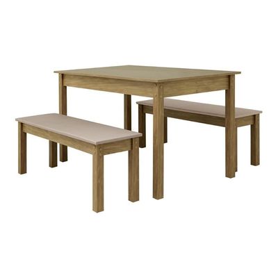 Mesa De Jantar Ditália 2 Bancos Ja-220 + Ja-225 Diamond