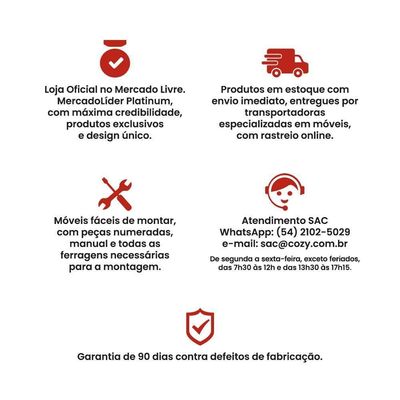 Mesa Escritório Escrivaninha Ditália Mc-190 Branco