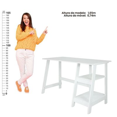 Mesa Escritório Escrivaninha Ditália Mc-190 Branco