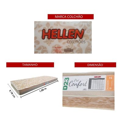 Beliche Cama Auxiliar Com 3 Colchões Ditália Treliche Cm-15 Preto