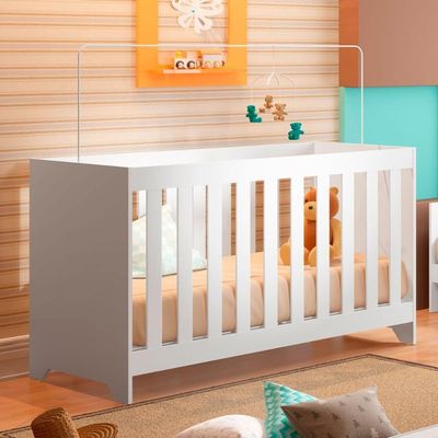 Berço Com Colchão Ditália Multifuncional 3x1 Bbi-51 Branco