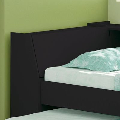 Cama Solteiro Bicama Com Estante Ditália Bb-28-29 Preto