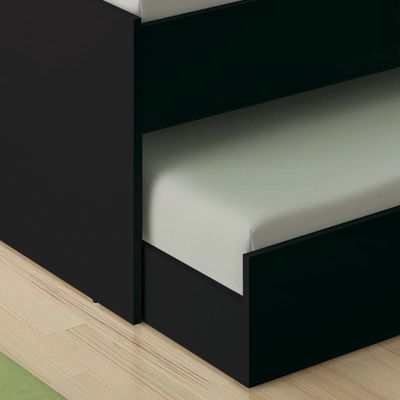Cama Solteiro Bicama Com Estante Ditália Bb-28-29 Preto