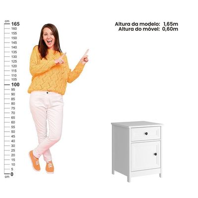 Mesa De Cabeceira Ditália Conjunto Com 2 Unidades Dm-114 Branco