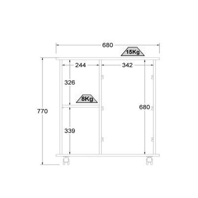 Balcão Fruteira Multiuso Ditália Mf-95 Branco Preto