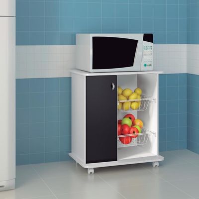 Balcão Fruteira Multiuso Ditália Mf-95 Branco Preto