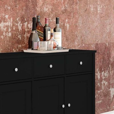 Aparador Buffet Ditália 4 Portas 4 Gavetas R-626 Preto