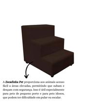 Escada Escadinha Pet Cachorro 3 Degraus Rampa Suede Grace Marrom