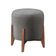 Puff Banqueta Decorativo Redondo Sala Estar Marrocos Suede Cinza