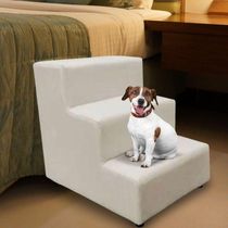 Escada Escadinha Pet Cachorro 3 Degraus Rampa Suede Grace Bege