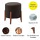 Puff Banqueta Decorativo Redondo Sala Estar Marrocos Suede Marrom