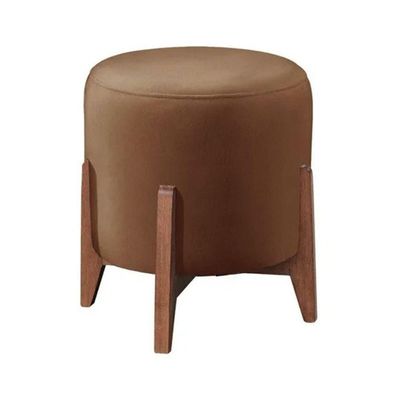 Puff Banqueta Decorativo Redondo Sala Estar Marrocos Suede capuccino