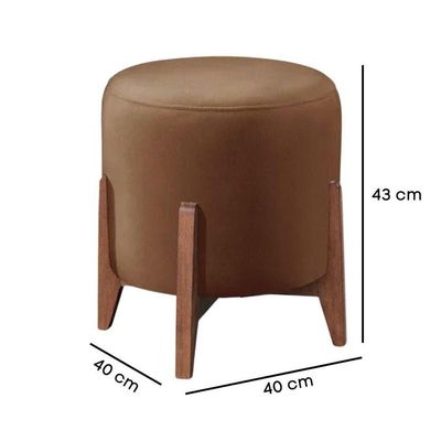Puff Banqueta Decorativo Redondo Sala Estar Marrocos Suede capuccino